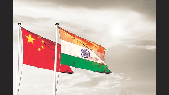 India and China Flags