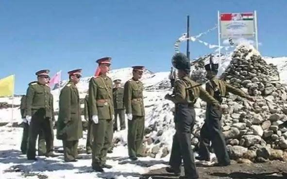 indian and chinese security forces meeting on border near LAC