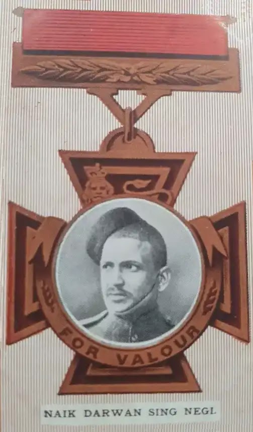 Naik Darwan Singh Negi, Victoria Cross winner with a photo on it.